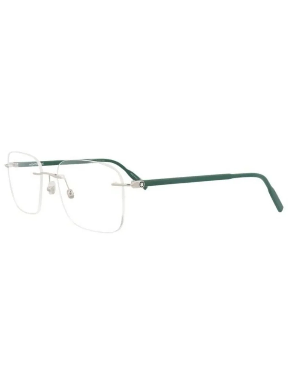 New Montblanc Mens Square/Rectangle Silver Green Transparent Fashion Designer Ey